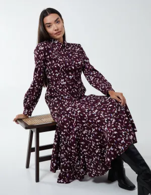 Shirt Midi Dress With Godet Hem