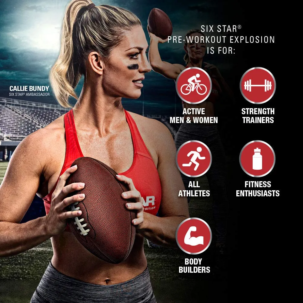 Six Star Explosion Pre Workout, Powerful Pre Workout Powder with Extreme Energy, Focus and Intensity