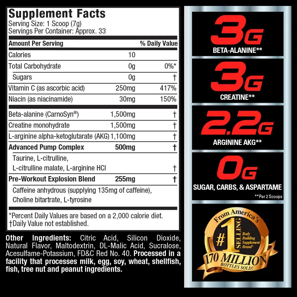 Six Star Explosion Pre Workout, Powerful Pre Workout Powder with Extreme Energy, Focus and Intensity