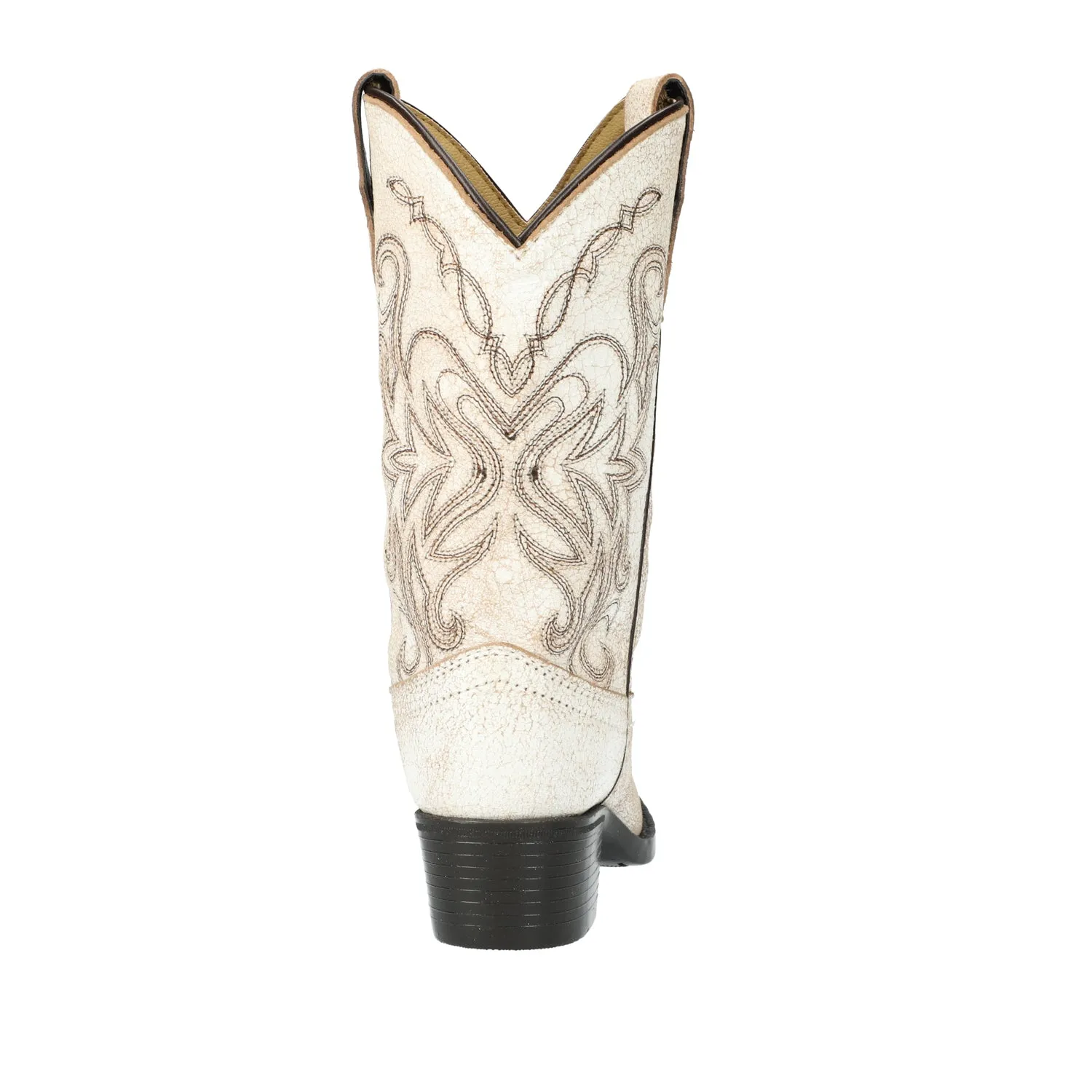 Smoky Mountain Boots Girls Carolina Antique White Leather Cowboy Boots