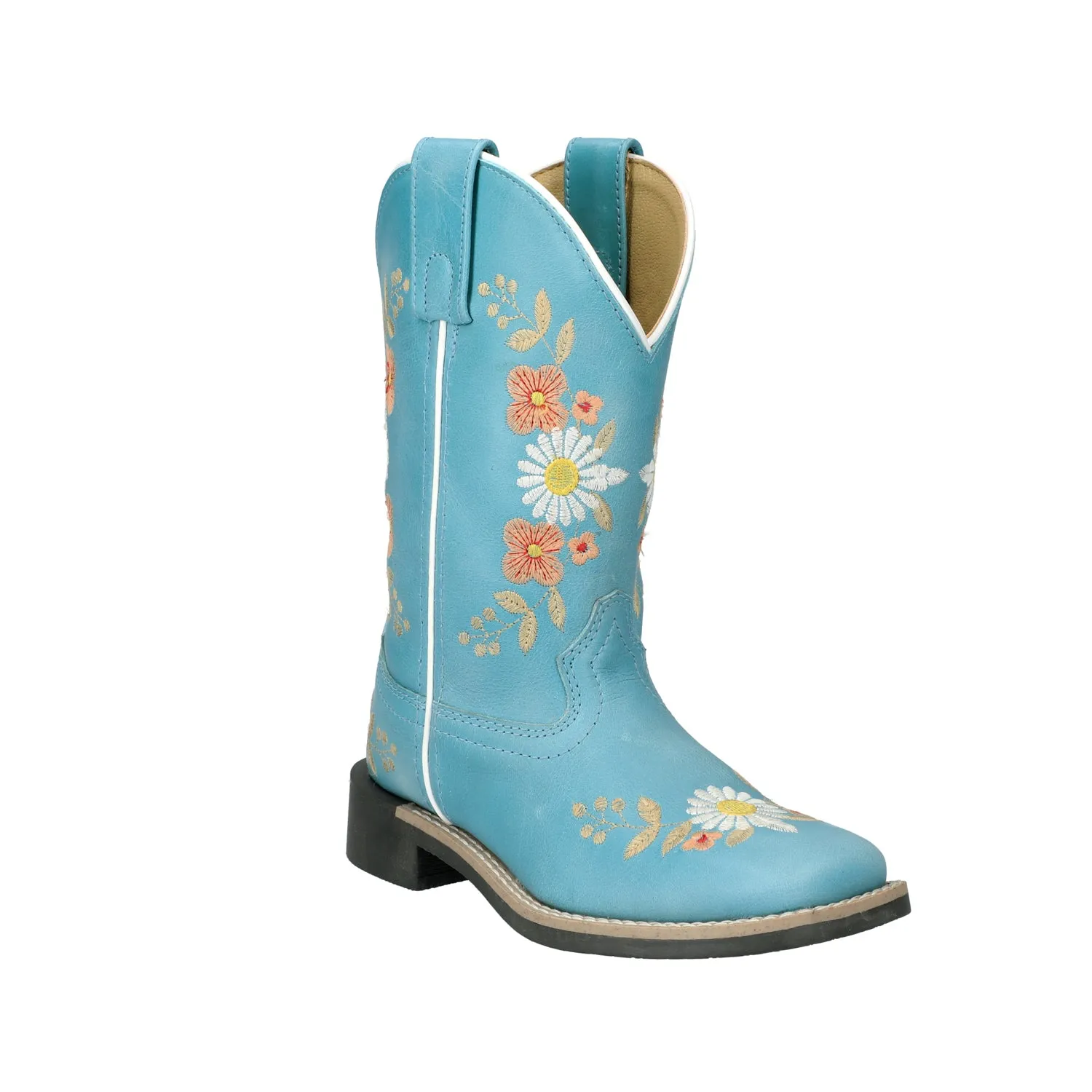 Smoky Mountain Boots Girls Desert Flowers Turquoise Leather Cowboy Boots
