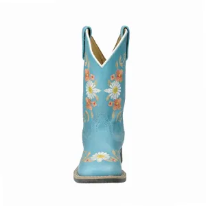 Smoky Mountain Boots Girls Desert Flowers Turquoise Leather Cowboy Boots