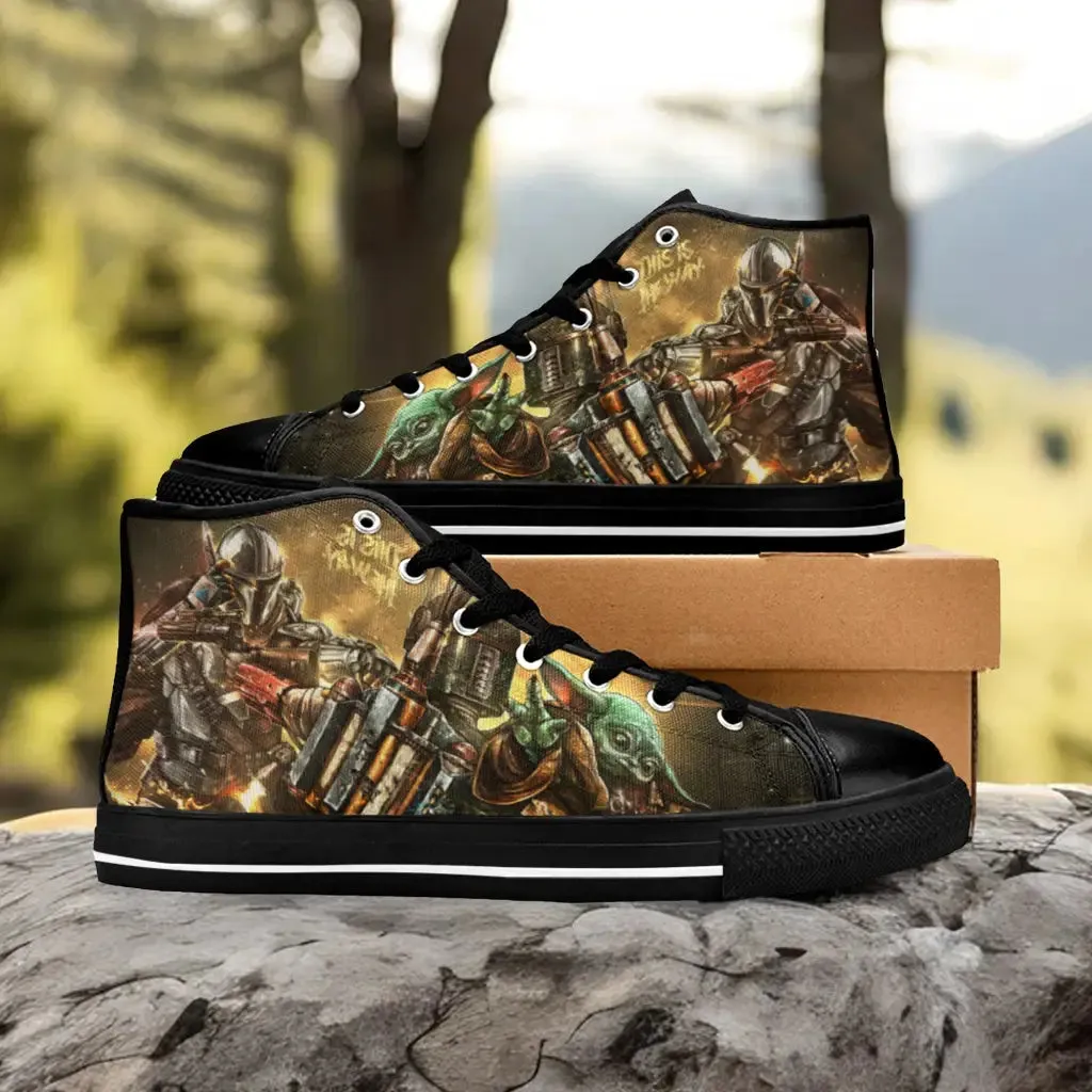 Star Wars The Mandalorian Shoes High Top Sneakers for Kids and Adults
