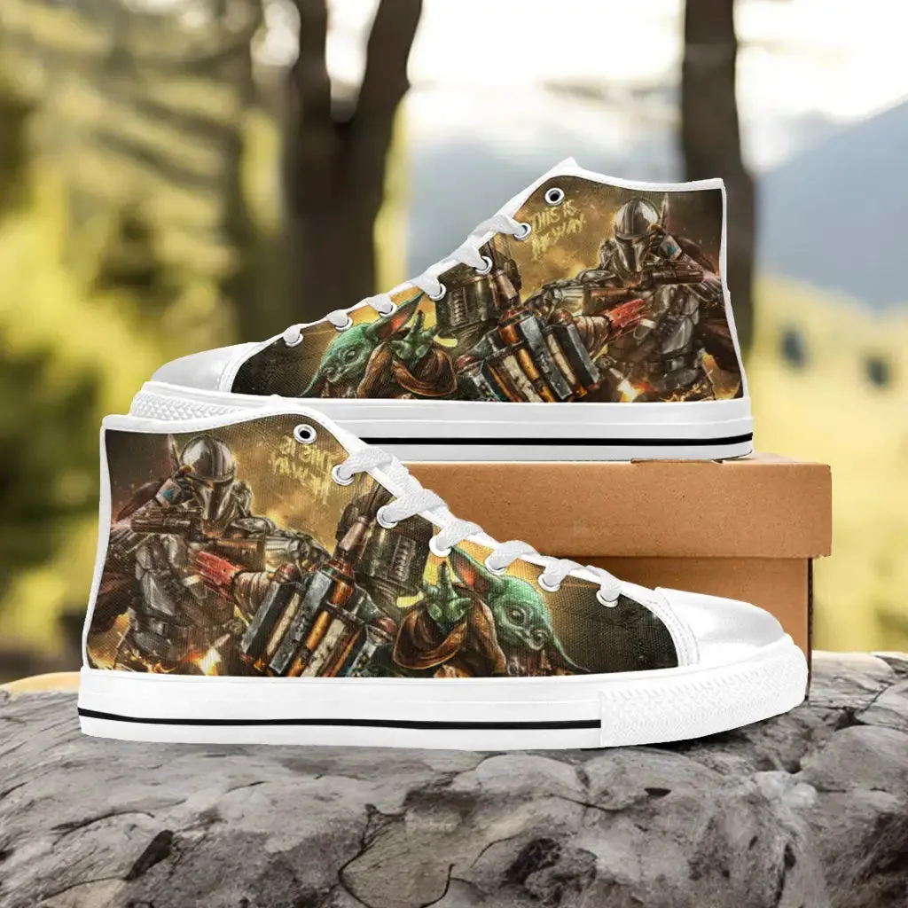 Star Wars The Mandalorian Shoes High Top Sneakers for Kids and Adults