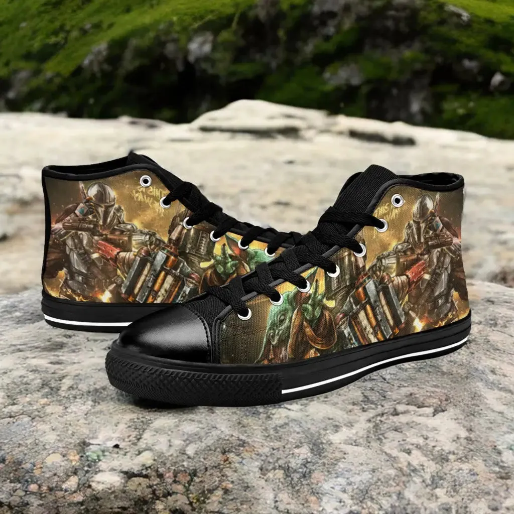 Star Wars The Mandalorian Shoes High Top Sneakers for Kids and Adults