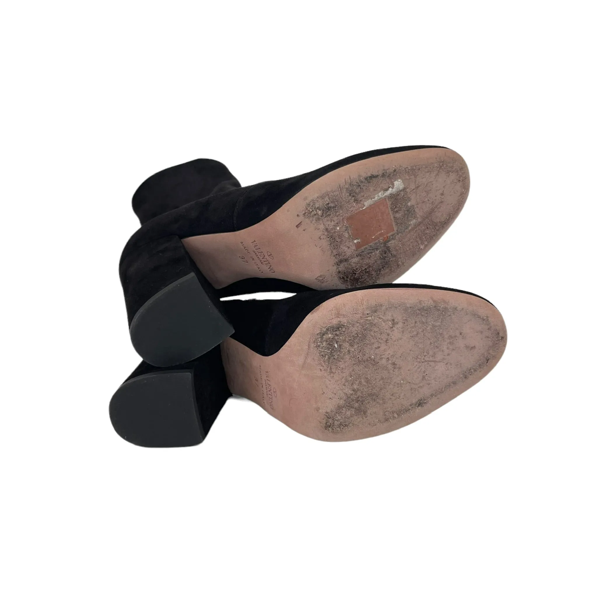 Suede Heeled Boots - 7