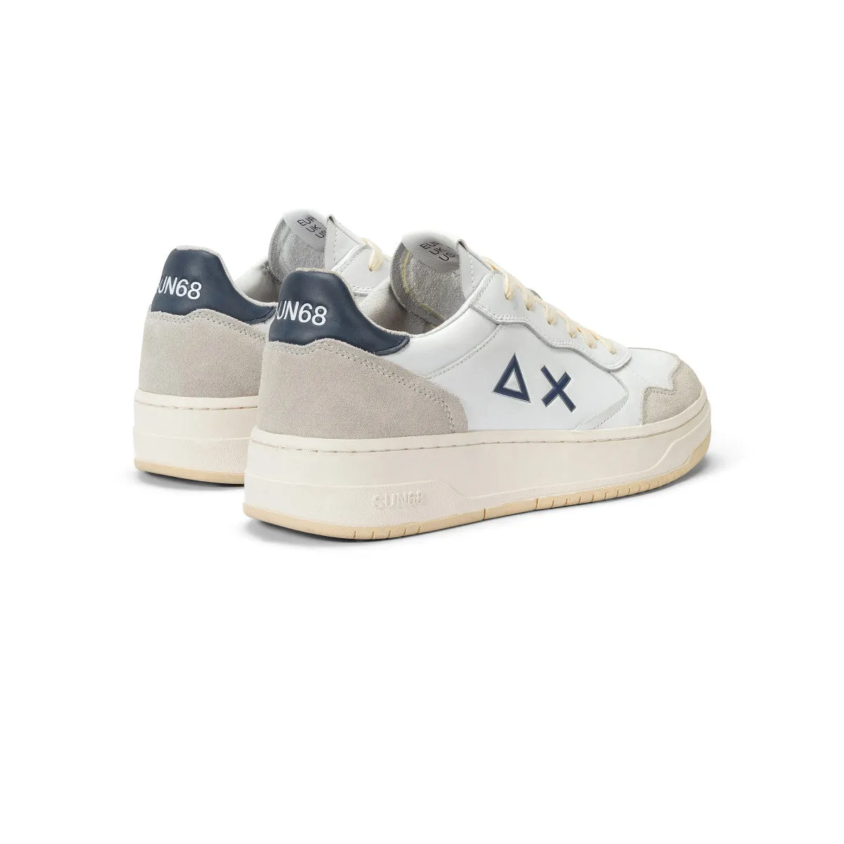SUN68 BIG BASKET WHITE SNEAKERS FOR MEN