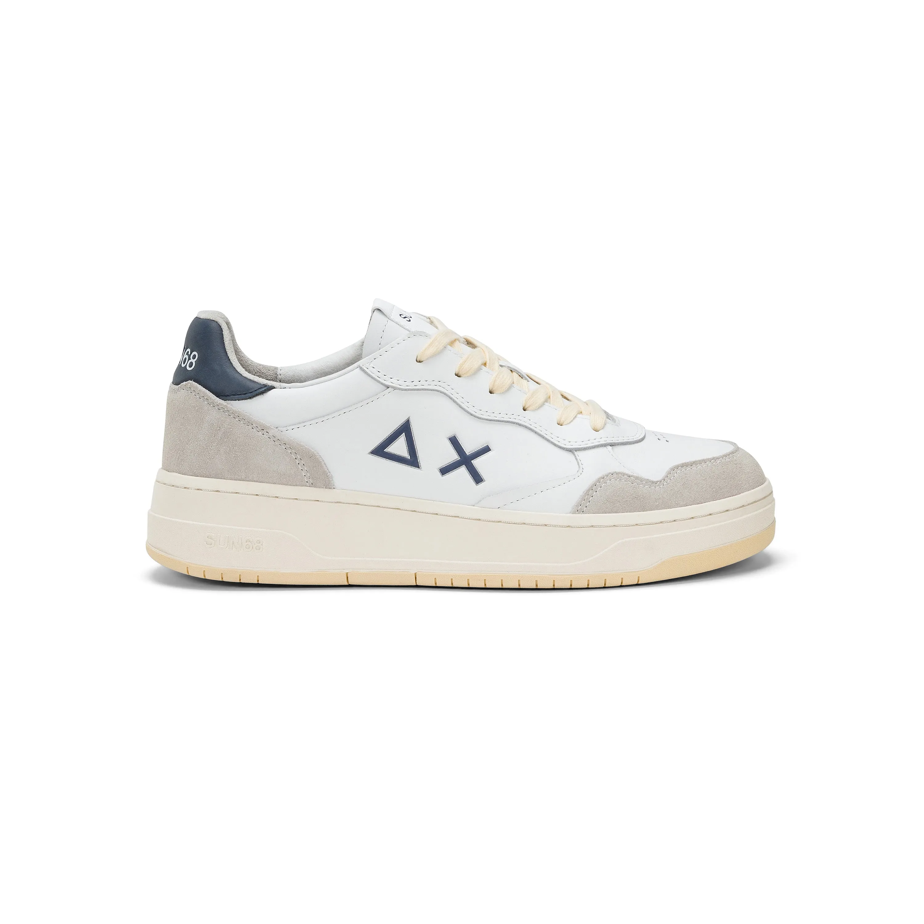 SUN68 BIG BASKET WHITE SNEAKERS FOR MEN