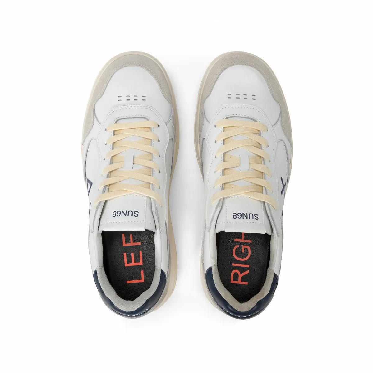 SUN68 BIG BASKET WHITE SNEAKERS FOR MEN