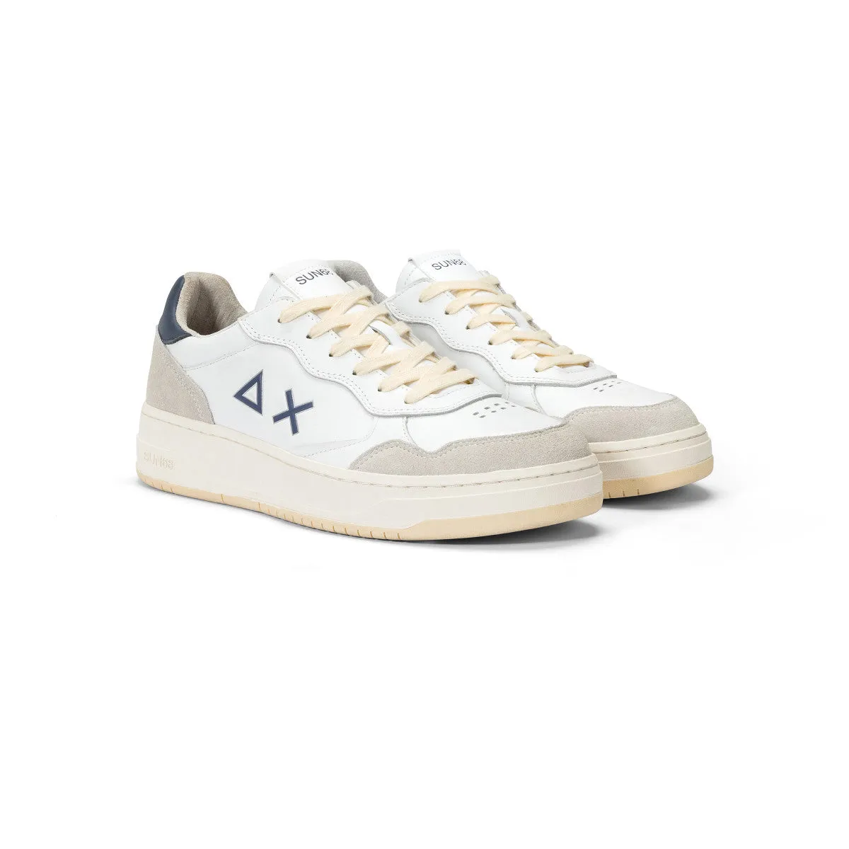 SUN68 BIG BASKET WHITE SNEAKERS FOR MEN