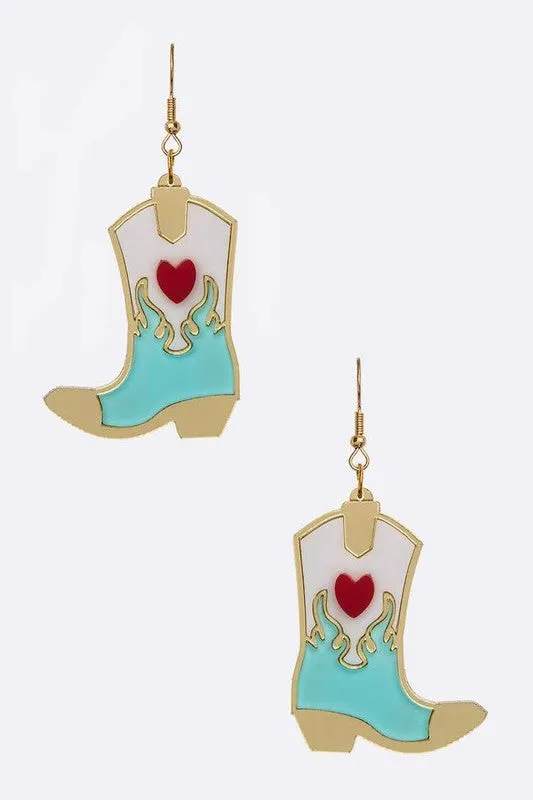 TEEK - Acrylic Cowboy Boots Earrings