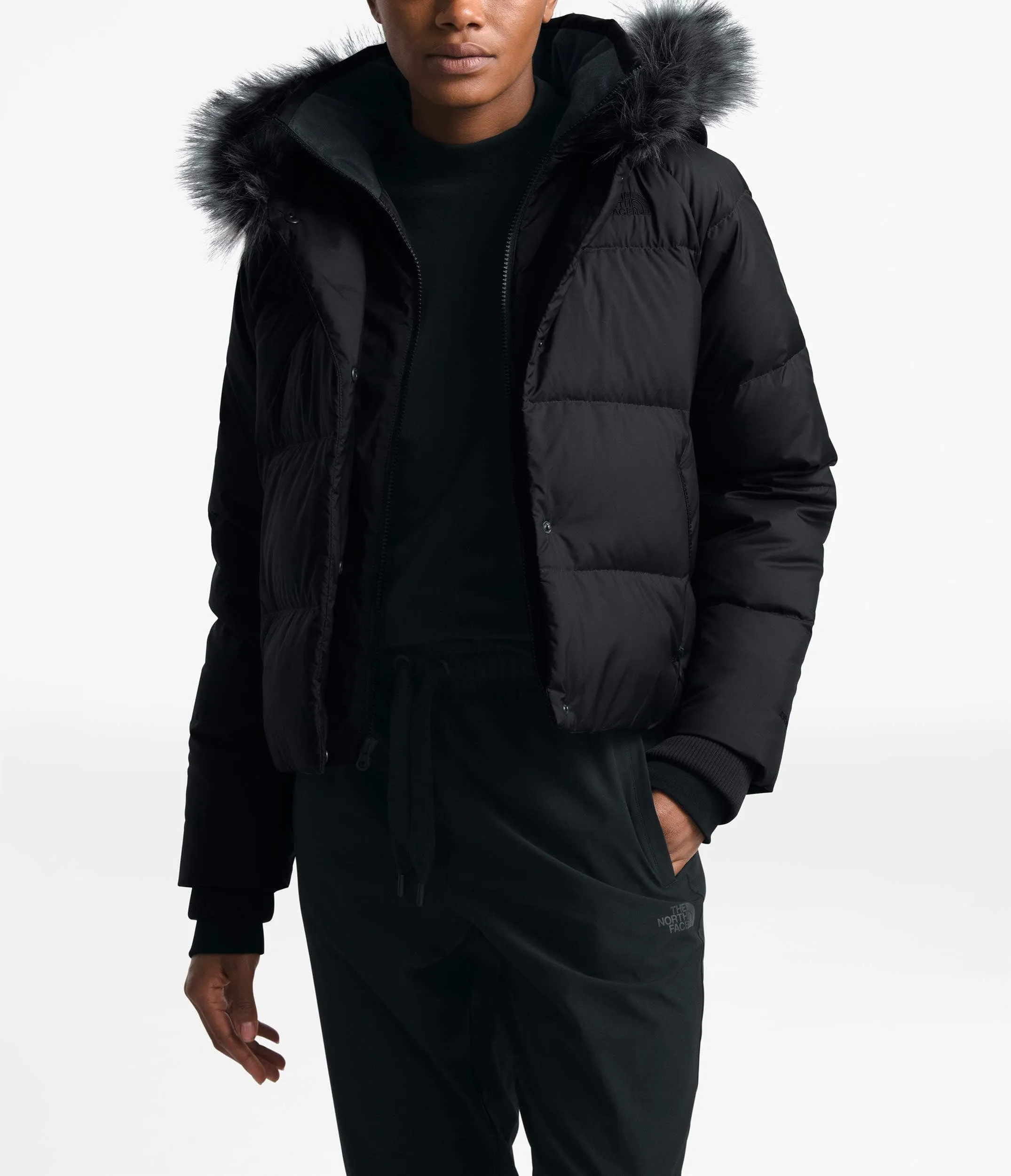 The North Face Women's Dealio Down Crop Jacket, TNF Black, S