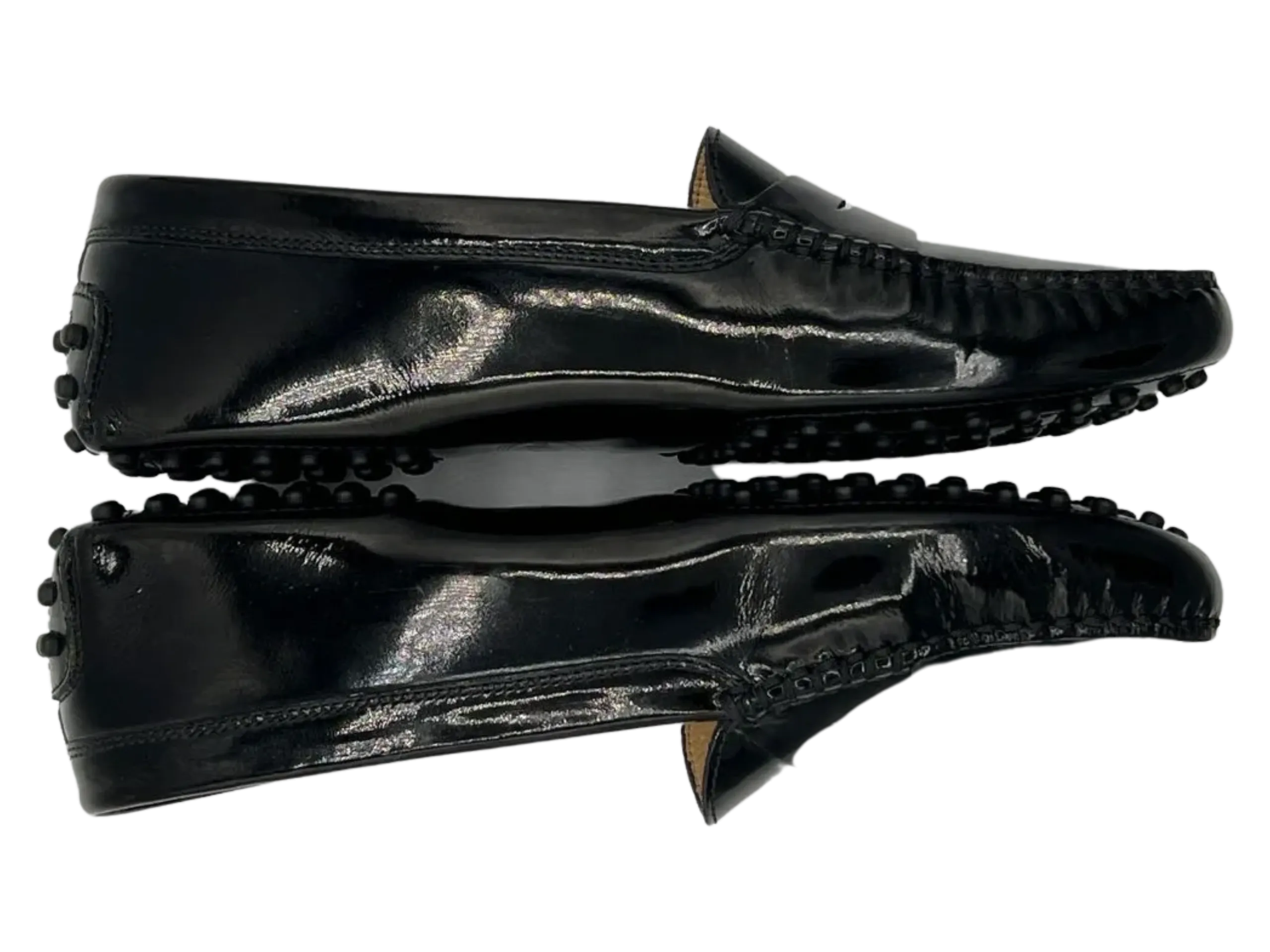 TODS Gommino Black Patent Leather Driving Loafers
