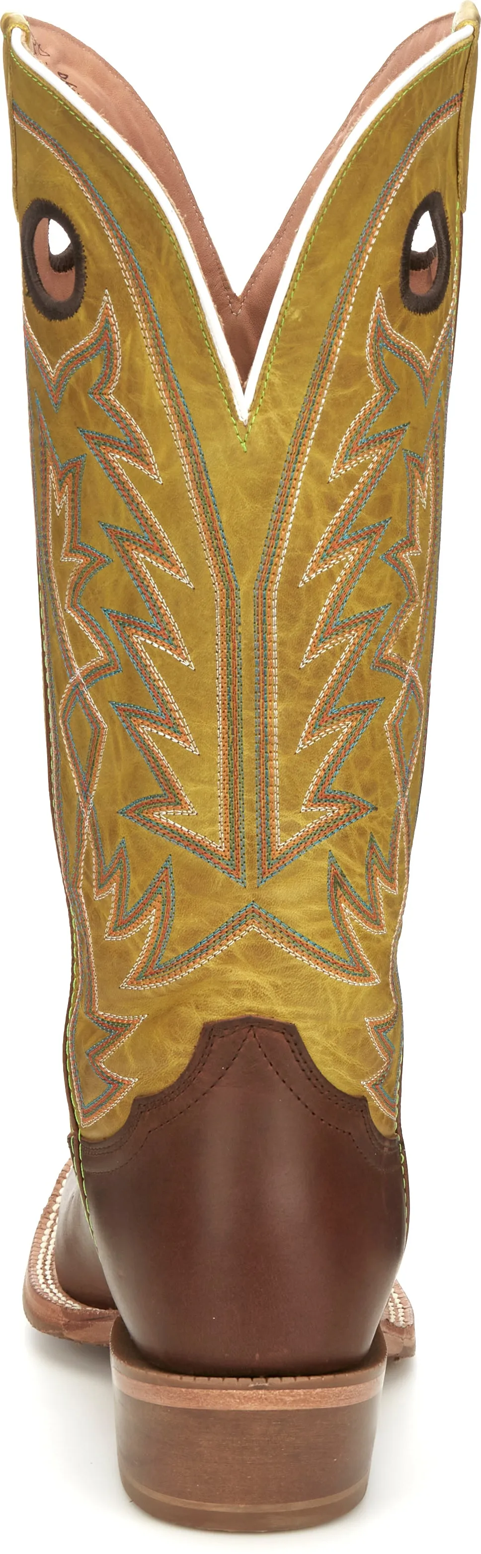 'Tony Lama' Men's 15" Fairview Buckaroo Western Square Toe - Brown / Moss Green