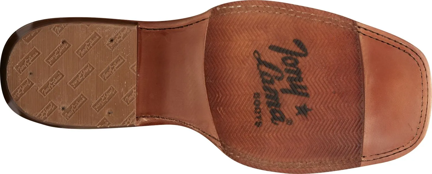 'Tony Lama' Men's 15" Fairview Buckaroo Western Square Toe - Brown / Moss Green