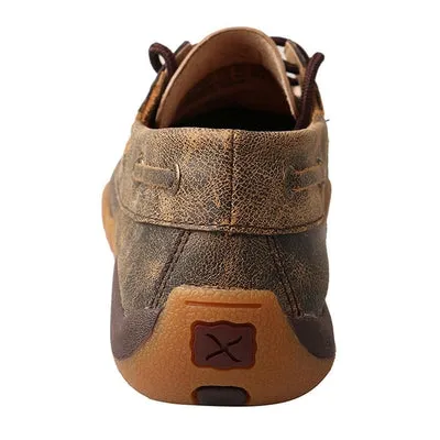 Twisted X Ladies Distressed Brown & Leopard Print Driving Mocs WDM0057