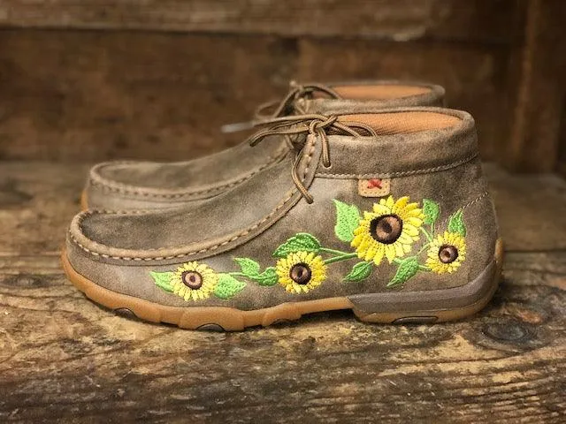 Twisted X Women's Sunflower Bomber Chukka Driving Mocs WDM0128