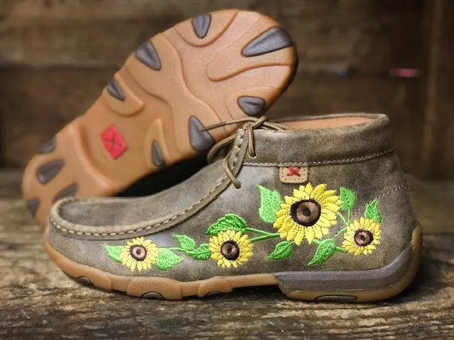 Twisted X Women's Sunflower Bomber Chukka Driving Mocs WDM0128