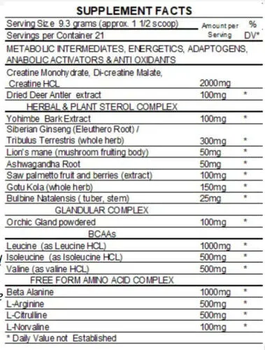 Vitol Russian Bear Nitro Pre Workout & Post Workout Formula