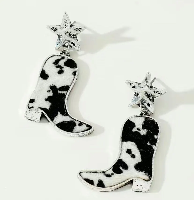 Western Cowboy boot earrings