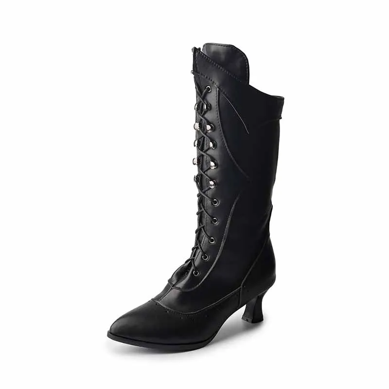Women Low Heeled Wedding Boots Bridal Dress Shoes