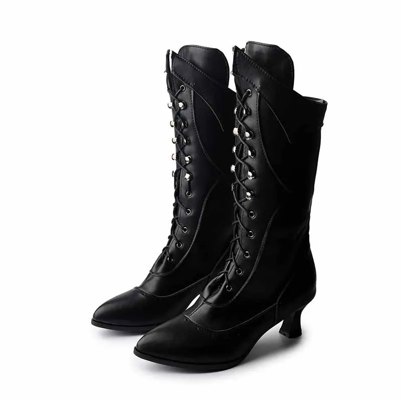 Women Low Heeled Wedding Boots Bridal Dress Shoes