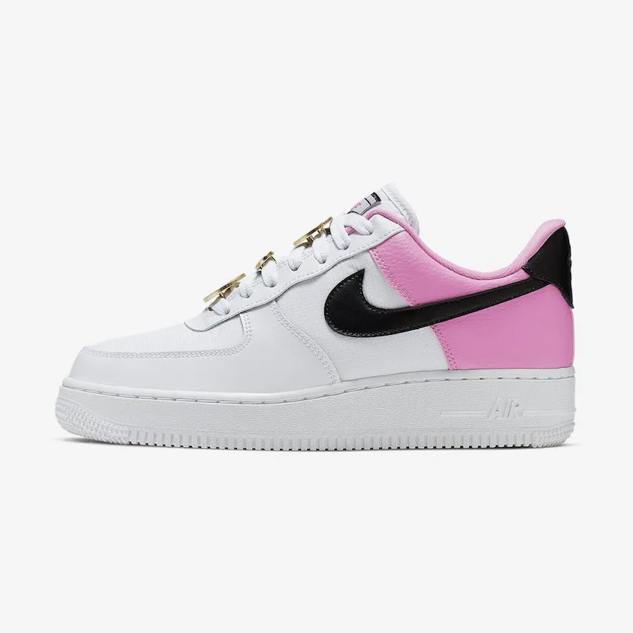 Women's Nike Air Force 1 '07 SE "Basketball Pins" (White/China Rose/Black)(AA0287-107)