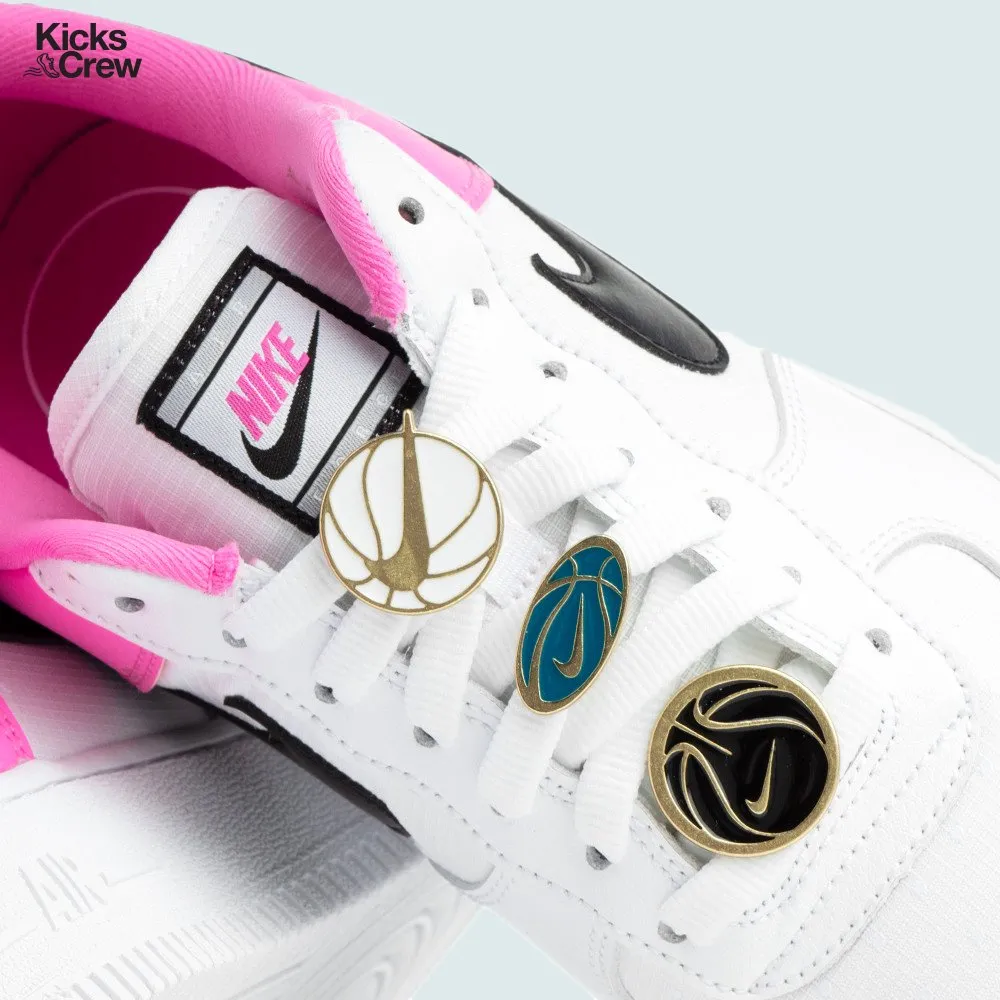 Women's Nike Air Force 1 '07 SE "Basketball Pins" (White/China Rose/Black)(AA0287-107)