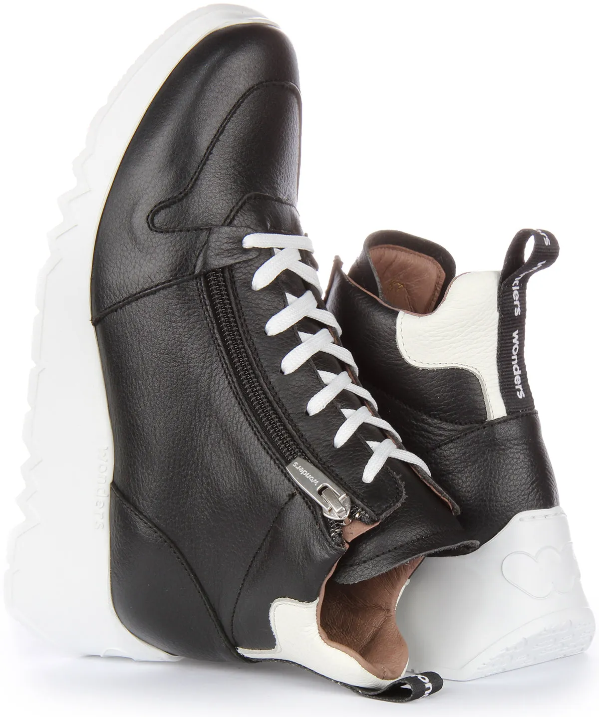 Wonders Yoko Lace High Top In Black White For Women