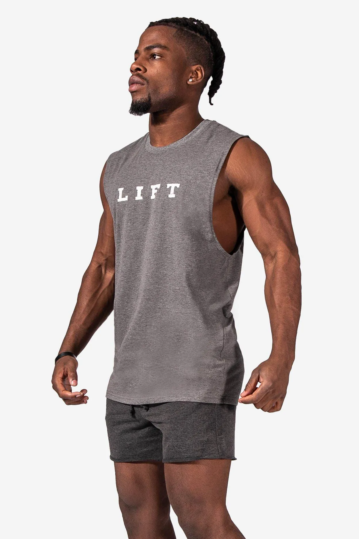 Workout Muscle Tee - Gray