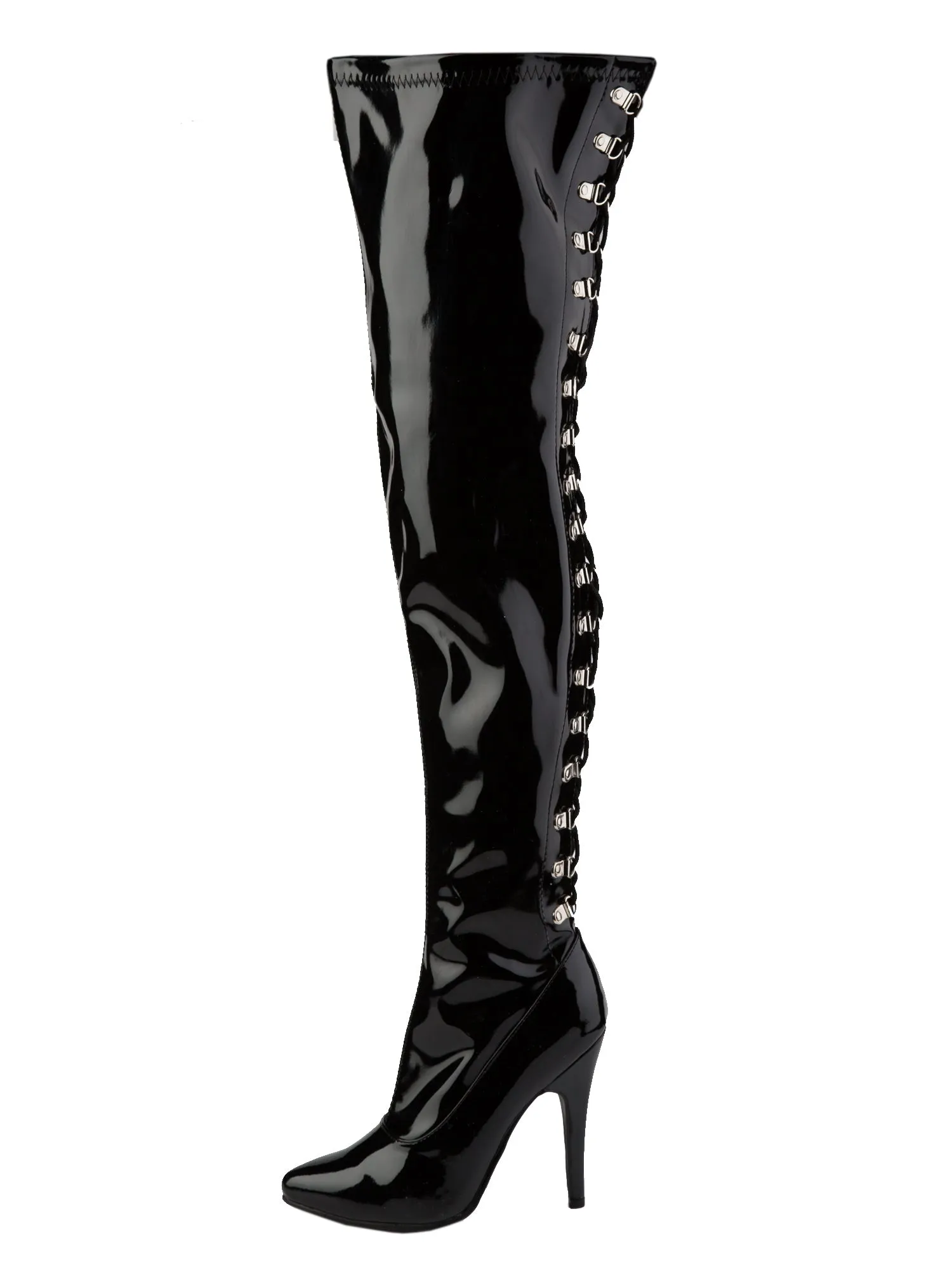 Worship Thigh Boots Black and Red