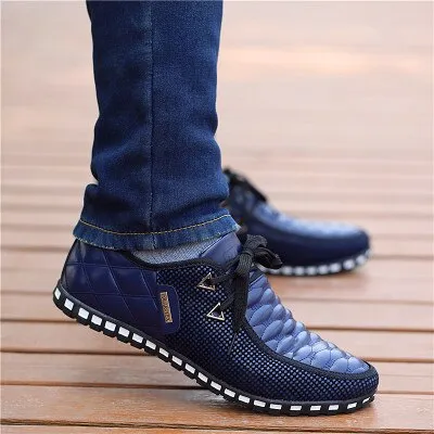 xiangtuibao   Men PU Leather Shoes Men's Casual Shoes Breathable Light Weight White Sneakers Driving Shoes Pointed Toe Business Men Shoes