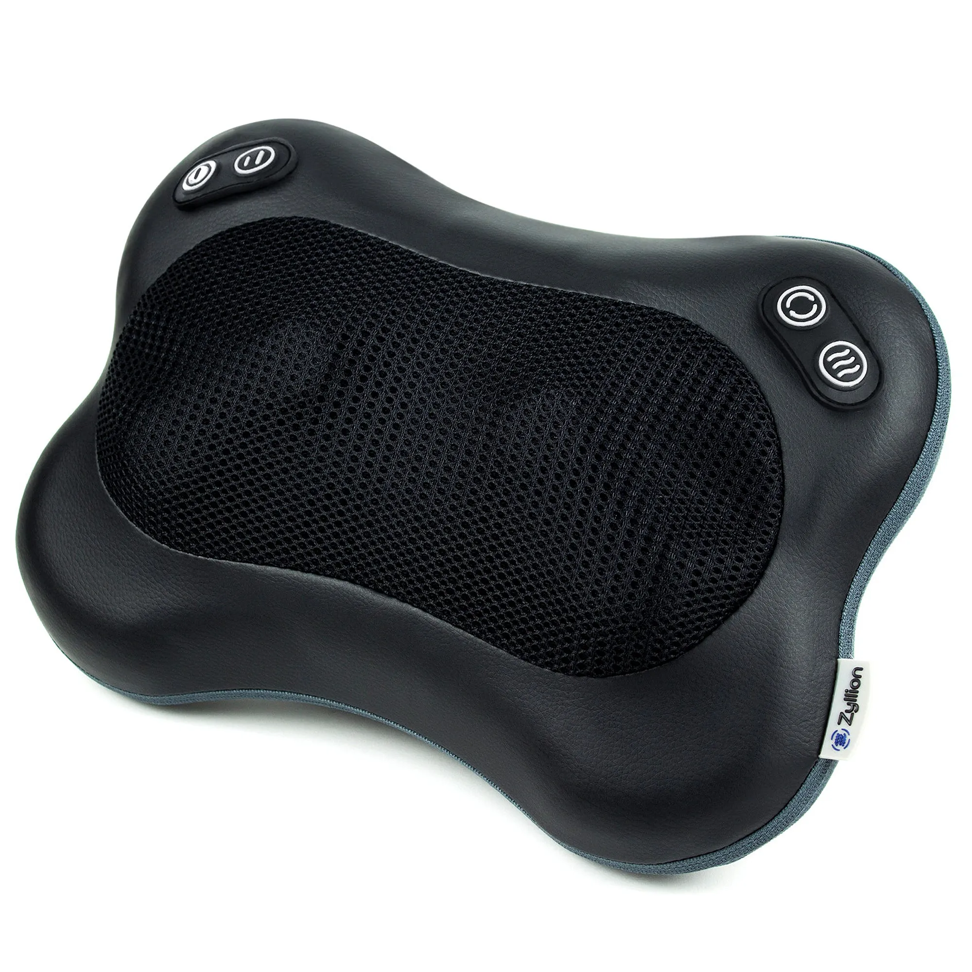 Zyllion Shiatsu Back and Neck Massager Pillow with Heat, 2 Speed Levels, Change Rotation and Wired Connection (ZMA-34)
